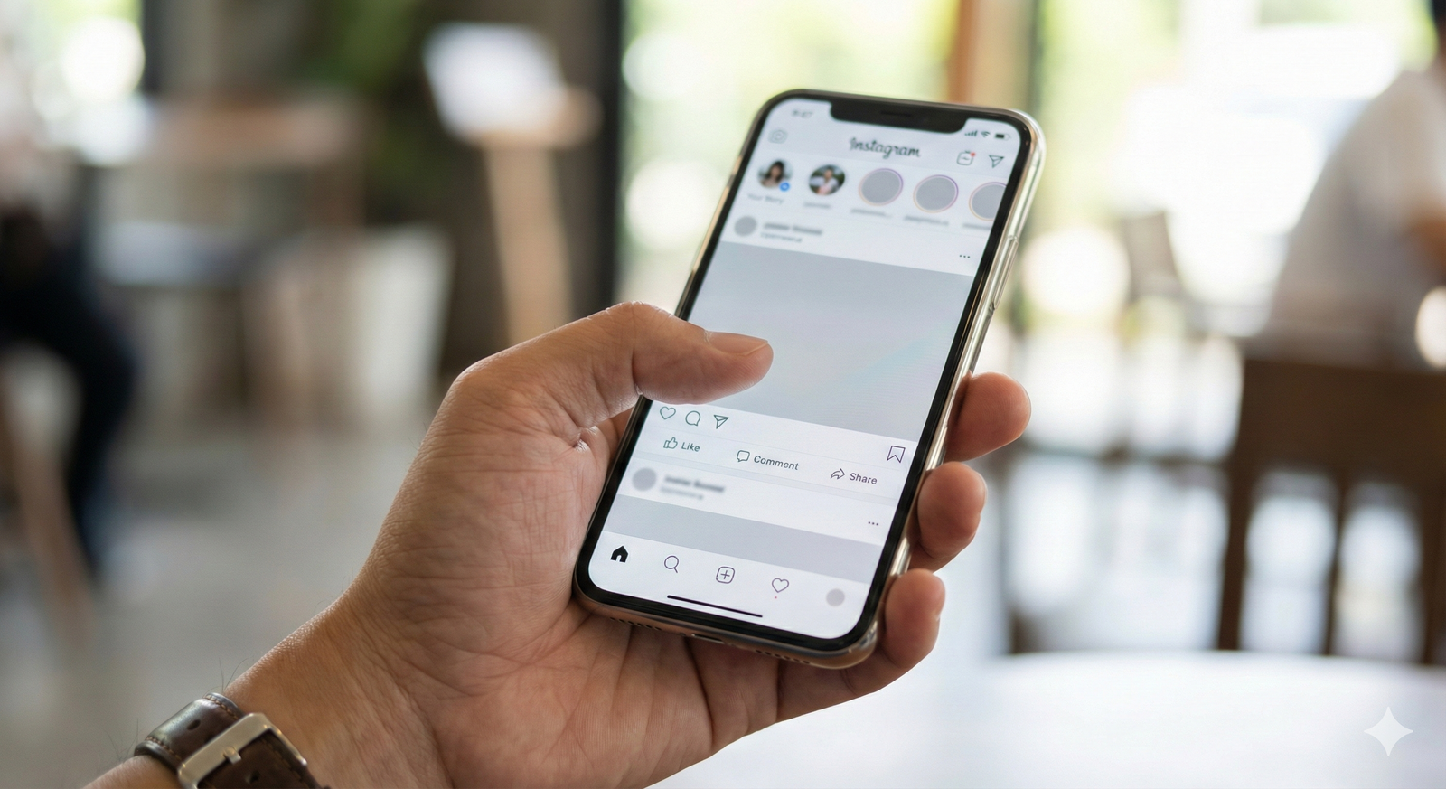 A smartphone displaying a generic social media feed, representing the online public reaction to Riverton's water main issues.